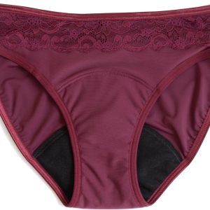 SAYU Menstruační kalhotky Klasické s krajkou bordó 1 ks, vel. 42
