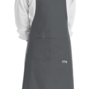 Kuchařská zástěra EGOchef ke krku s kapsou šedá 90 x 70 cm