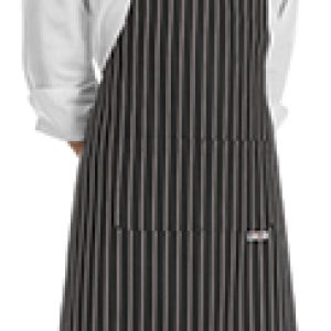 Kuchařská zástěra ke krku EGOchef – široké bílé pásy