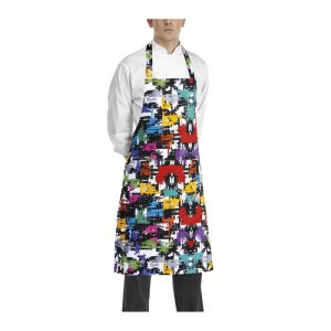 Kuchařská zástěra ke krku EGOchef s kapsou – graphic