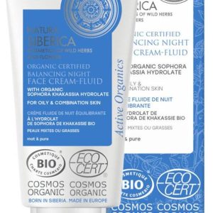 Natura Siberica Noční vyrovnávací fluidní krém na obličej pro mastnou a smíšenou pleť 50 ml