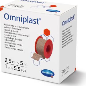 Omniplast textilní náplast cívka 2,5 cm x 5 m 1 ks Rozměr: 2,5 cm x 5 m