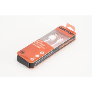 Kabel Daewoo microUSB, 1 metr, bílý