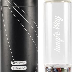 Jungle Way Designová skleněná láhev s polodrahokamy II. 0.48 l