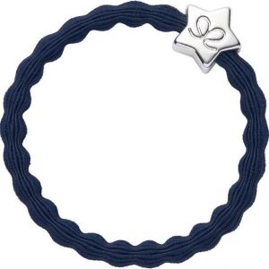 By Eloise London Gumička Enamel Silver Star Navy Blue 1 ks