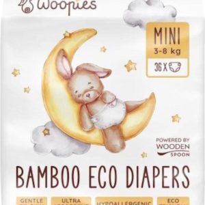 WOODEN SPOON Woopies dětské EKO plenky MINI (3-8 kg) 36 ks