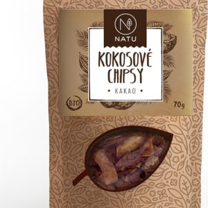 NATU Kokosové chipsy BIO – kakao 70 g