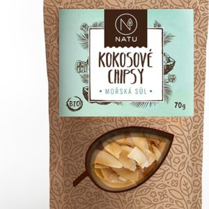 NATU Kokosové chipsy BIO – mořská sůl 70 g