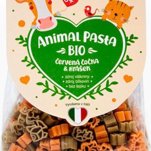 NATU Animal Pasta Těstoviny z červené čočky & hrášku BIO 250 g