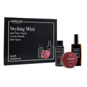 Noberu Styling Mini Amalfi sada na vlasy krémová pomáda 80 ml + Sea Salt sprej 100 ml + Lak na vlasy 100 ml