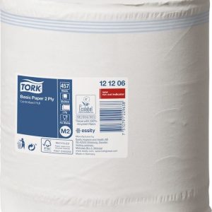 121206 Tork Basic utěrka – střed. odvíjení, 2 vrstvy, 457 út., bílá, 1 x 6, M2