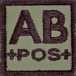 Nášivka: Krevní skupina AB POS olivová | černá
