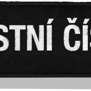 Nášivka: SLUŽEBNÍ ČÍSLO – Policie černá | bílá