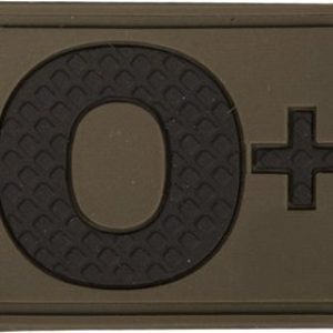 Nášivka gumová 3D: Krevní skupina 0 POS [32×43] olivová