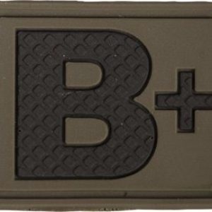 Nášivka gumová 3D: Krevní skupina B POS [32×43] olivová