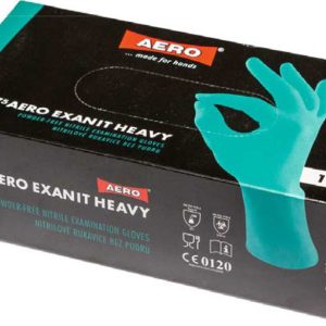 Rukavice nitrilové Aero Exanit Heavy 1775, 100 ks, zelená, nepudrované Rozměr: L