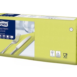 477840 Tork limetkový ubrousek – oběd, 33 x 33 cm, 2 vrstvy, 1/4, 200 ks