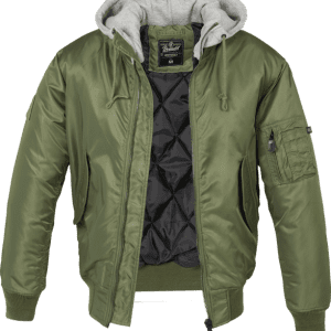 Brandit Bunda MA1 Sweat Hooded olivová | šedá S