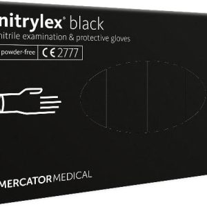 Rukavice nitrilové Mercator Medical Nitrylex black, 100 ks, černá, nepudrované Rozměr: XS