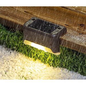 Solární světlo na schody nebo zábradlí, vodotěsné, 4 ks, hnědé