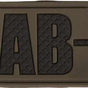 Nášivka gumová 3D: Krevní skupina AB NEG [32×43] olivová