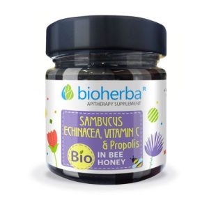 Včelí med – bez+echinacea+vitamín C+propolis Bioherba 280g