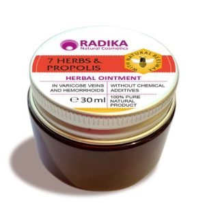 Mast ze 7 bylin a propolisu na křečové žíly a hemoroidy Radika Bioherba 30ml
