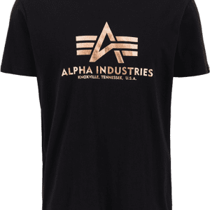 Alpha Industries Tričko Basic T-Shirt černá | zlatá FOIL 3XL