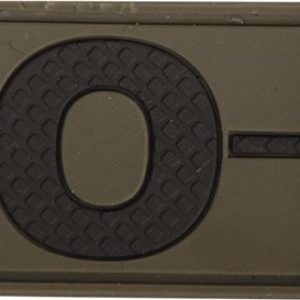 Nášivka gumová 3D: Krevní skupina 0 NEG [32×43] olivová