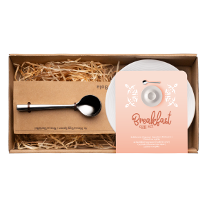 Set talířku a lžičky na vajíčka 8 ks