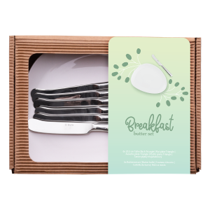 Set talíře a nože na máslo 12 ks