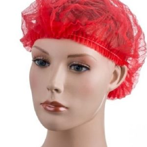 Jednorázové čepice z netkané textilie – Červená