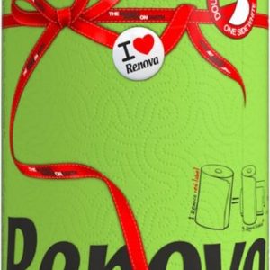 Papírové kuchyňské utěrky RENOVA, 1 role, 2 vrst., barevné Barva: Zelená