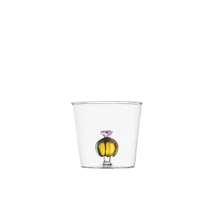 Pohár s kaktusem s růžovým květem 350 ml