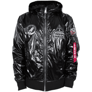 Alpha Industries Bunda MA-1 LW Hooded NASA černá L