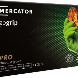 Rukavice nitrilové Mercator Medical Gogrip, 50 ks, zelené, nepudrované Rozměr: XL