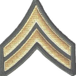 Nášivka: Hodnost US ARMY rukávová Corporal olivová | žlutá