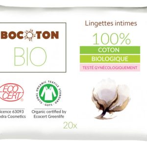 Bocoton Intimní vlhčené ubrousky z biobavlny 20 ks