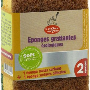 ecodis Eko mycí houbička 2 ks, hnědá a zelená