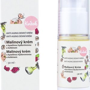 Kvitok Malinový denní krém s kyselinou hyaluronovou a kofeinem 30 ml