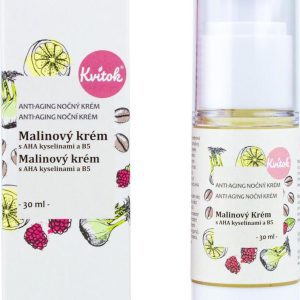 Kvitok Malinový noční krém s AHA kyselinami a B5 30 ml