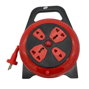 Prodlužovací kabel 5 m, 4 zásuvky, červený