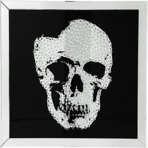 KARE Design Zarámovaný obraz Mirror Skull 100x100cm