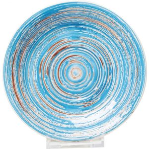 KARE Design Talíř Swirl Blue Ø19cm