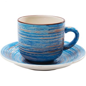 KARE Design Šálek s podšálkem Swirl Blue