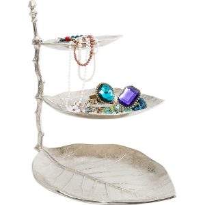 KARE Design Dekorativní etažér Leaf – stříbrný