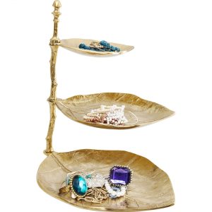 KARE Design Dekorativní etažér Leaf – zlatý