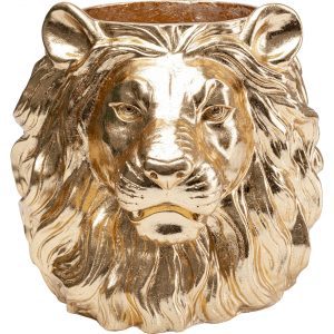 KARE Design Dekorativní květináč Lion – zlatý