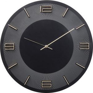 KARE Design Nástěnné hodiny Leonardo – černozlaté