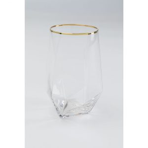 KARE Design Sklenice Tumbler Diamond se zlatým proužkem